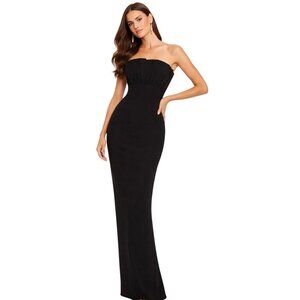 Sau Lee Noah Gown Strapless Black NWOT - size 4